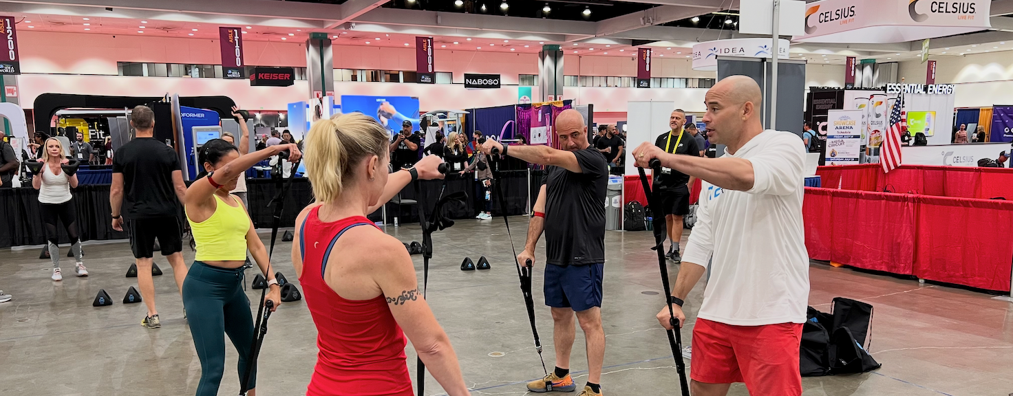 Marc Coronel teaching at fitness convention
